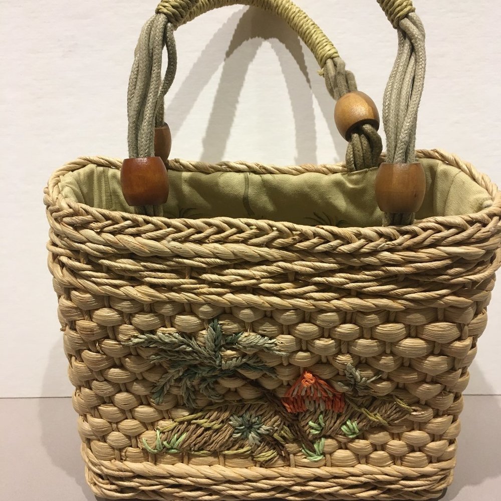 VINTAGE FOSSIL BASKET BAG - Picture 2 of 8